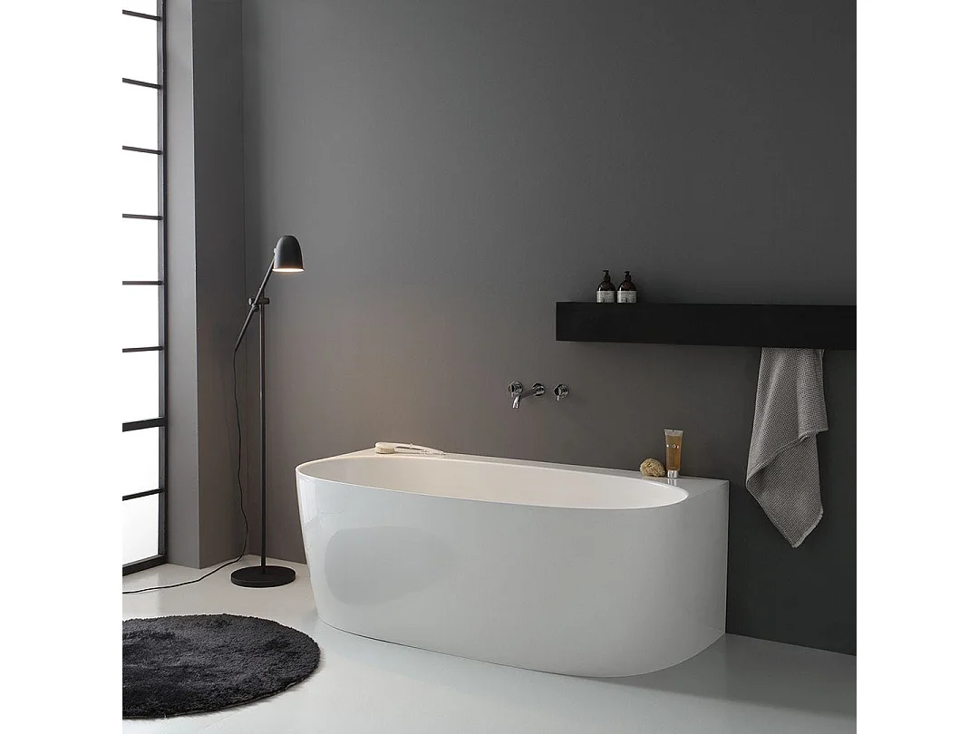 Baignoire Ovale Murale En Résine De Marbre  | Luisa