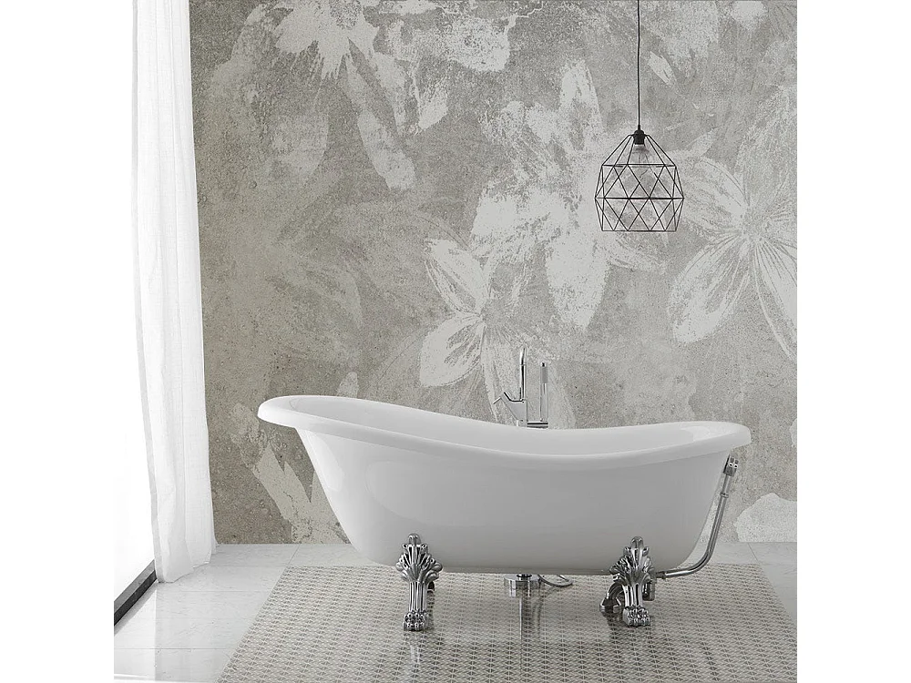 Baignoire Îlot Style Classique Sur Pieds Argentés | Romantica