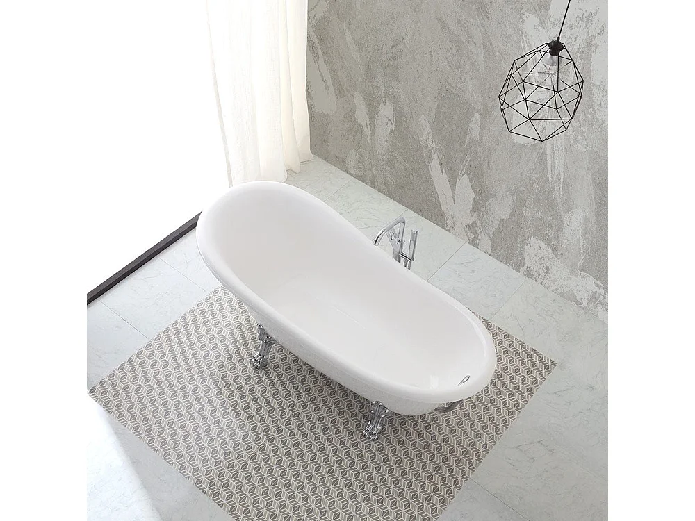 Baignoire Îlot Style Classique Sur Pieds Argentés | Romantica