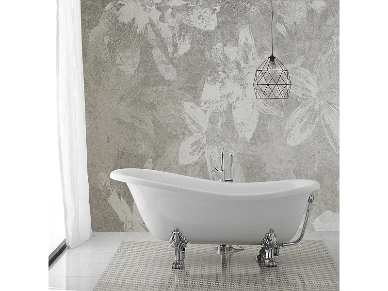 Baignoire Îlot Style Classique Sur Pieds Argentés | Romantica