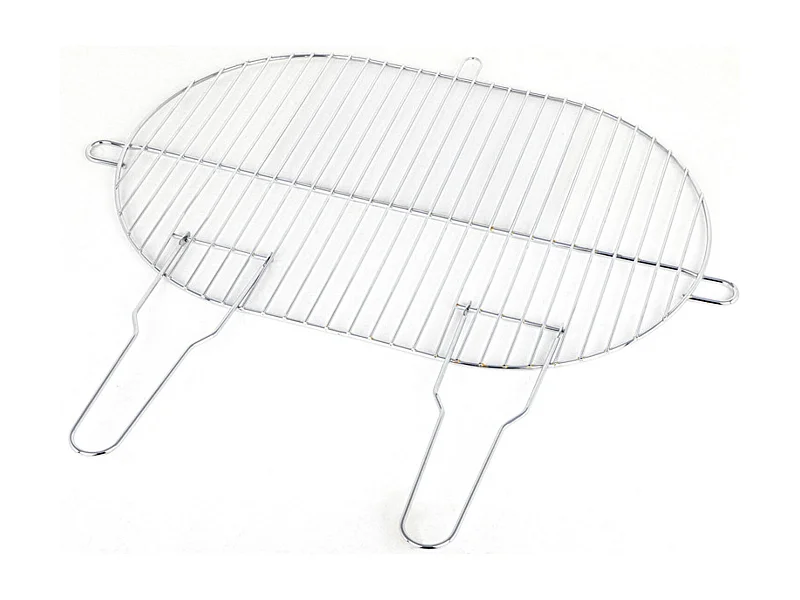 Grelha oval simples em aço cromado - 50,5 x 33 cm