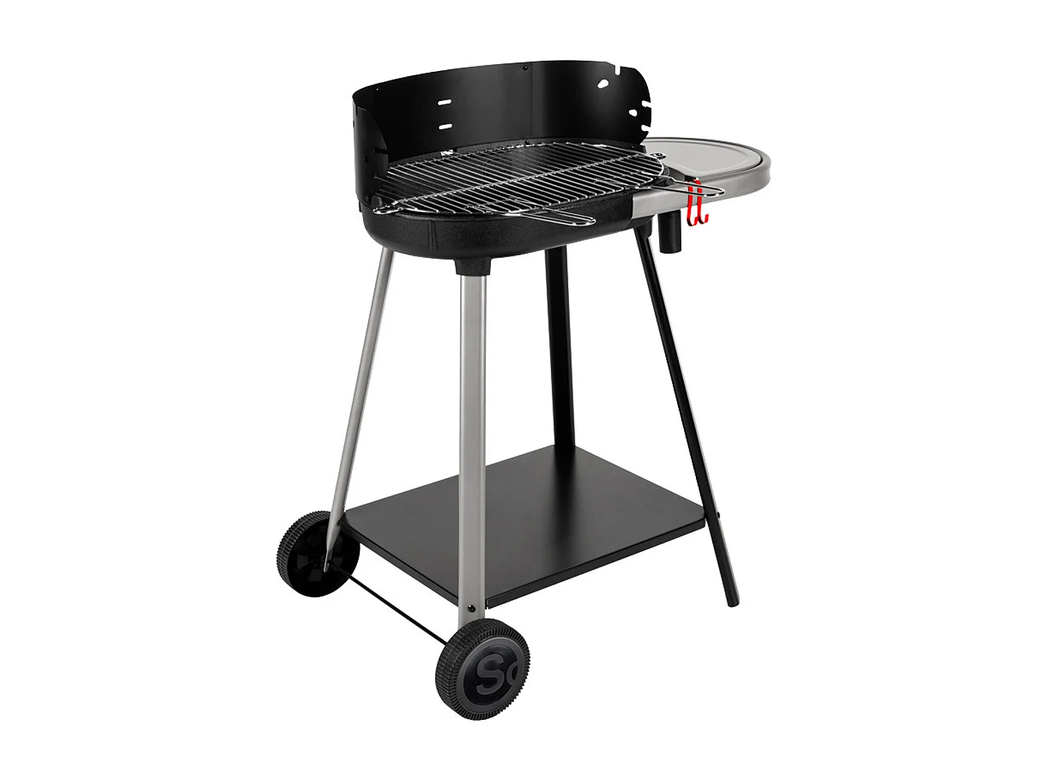 Barbecue a carbonella Vulcano 2000 con vasca in ghisa e griglia in acciaio cromato