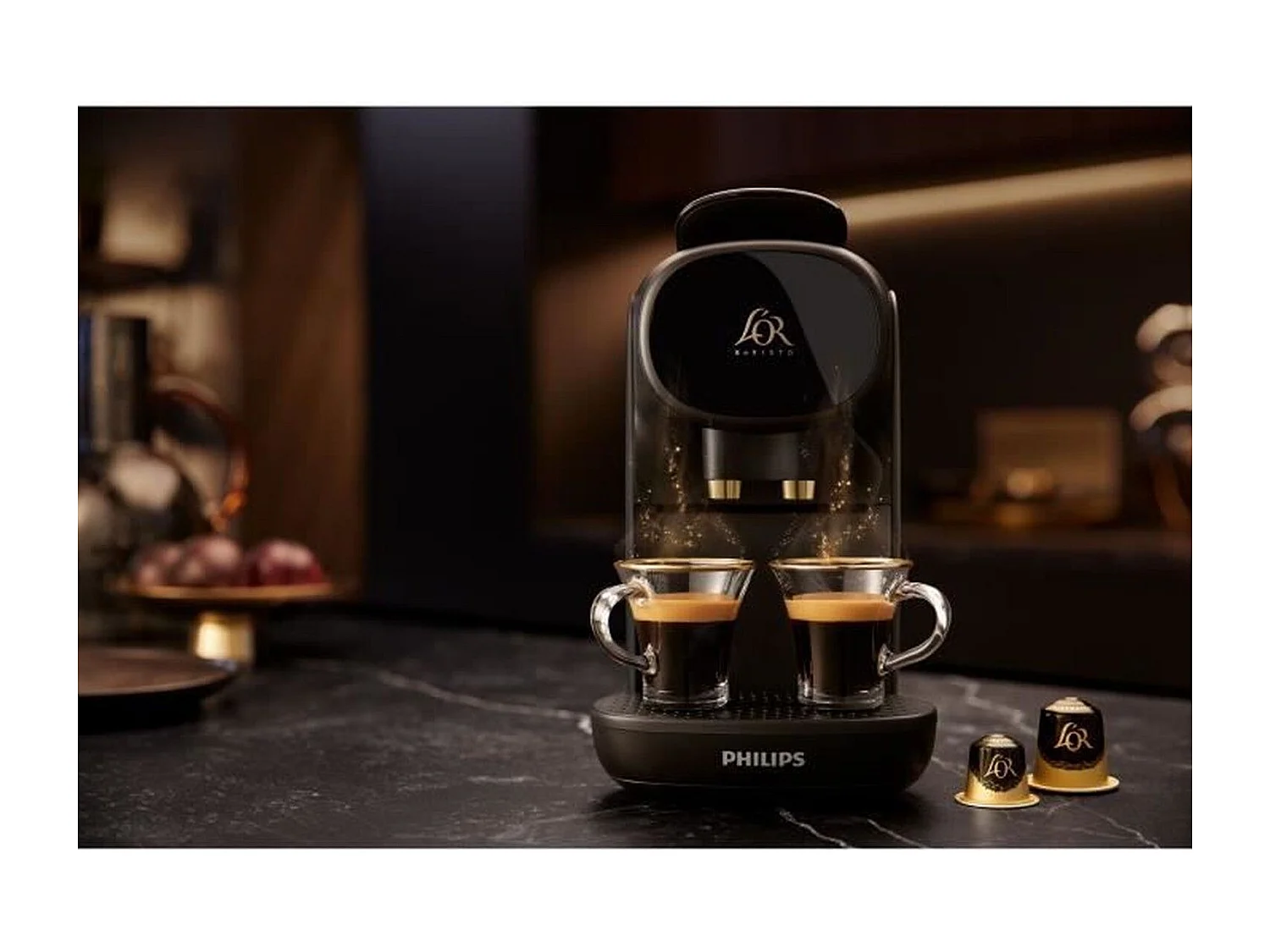 Ekspres do Kawy na Kapsułki Philips L'OR Barista Sublime Czarny 19 Bar, Podwójne Espresso, Personalizacja Objętości