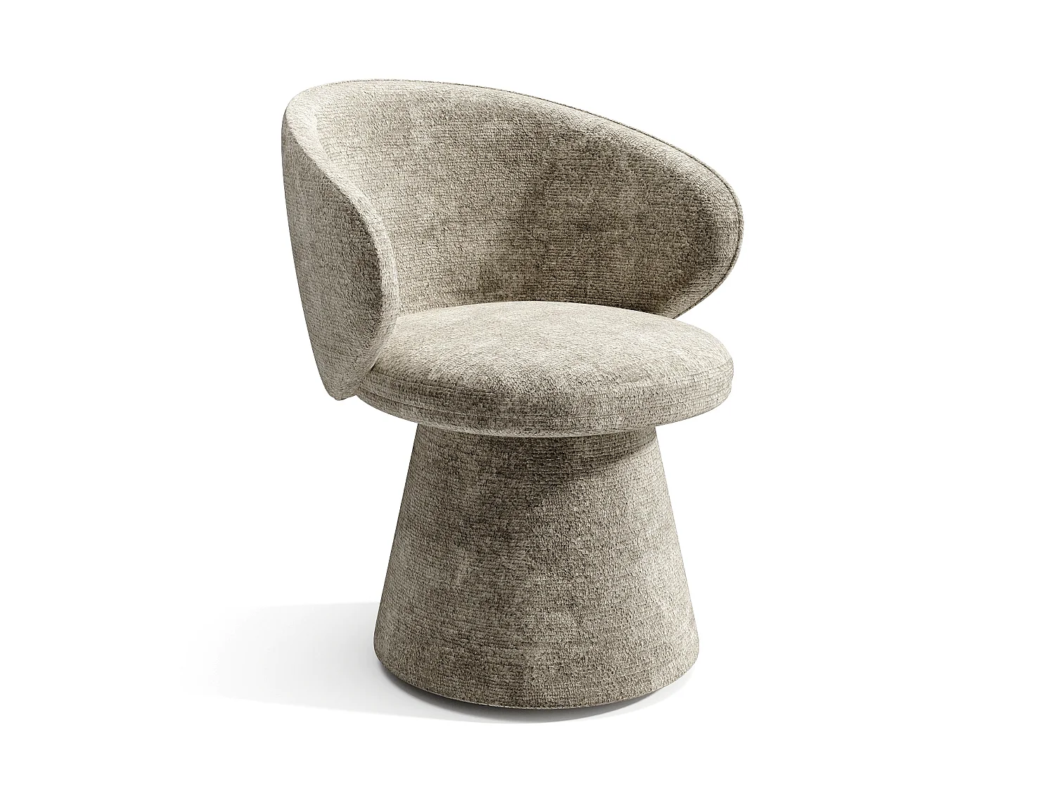 Fauteuil rotatif 180° FLARE en velours texturé taupe