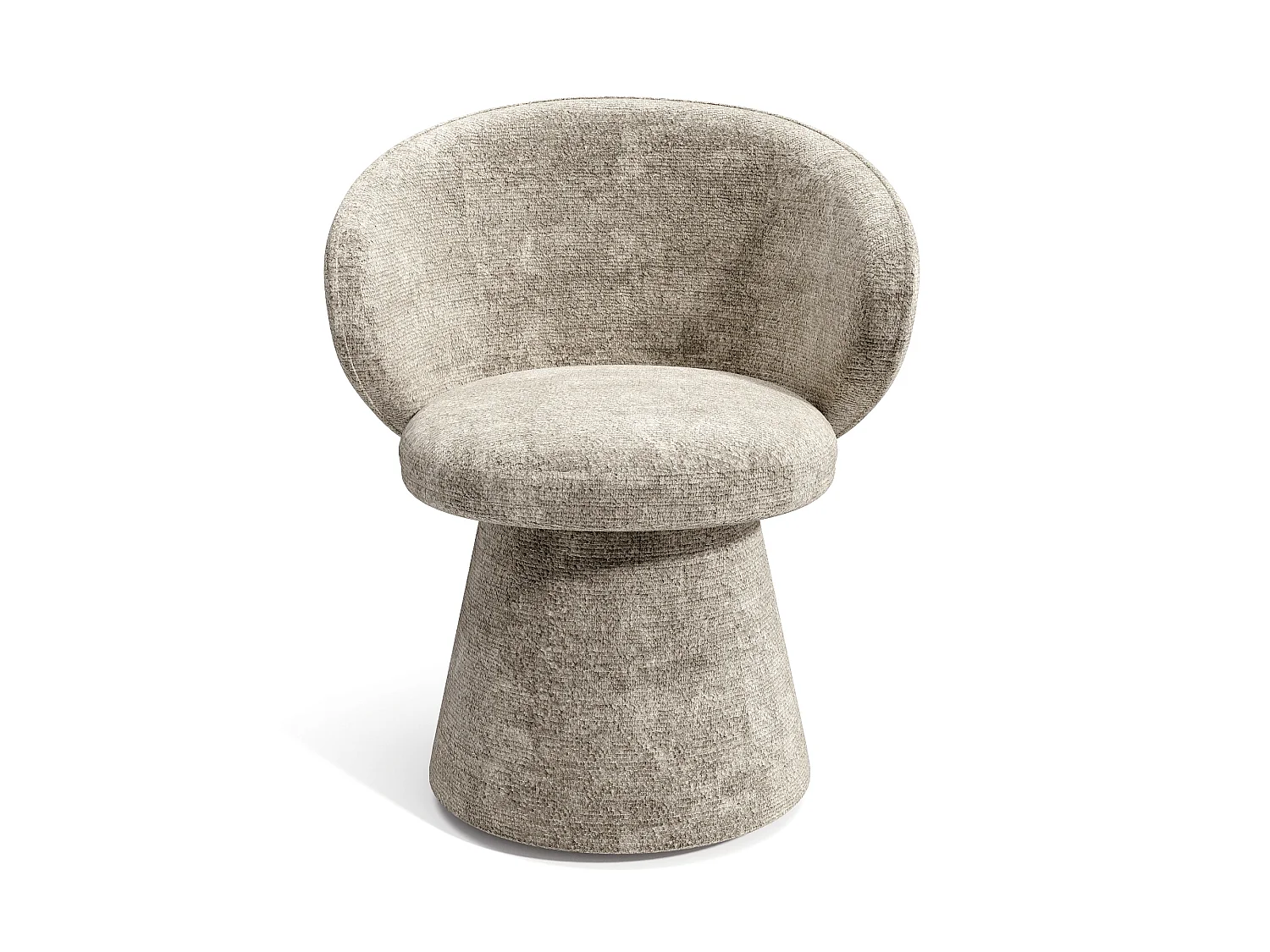 Fauteuil rotatif 180° FLARE en velours texturé taupe