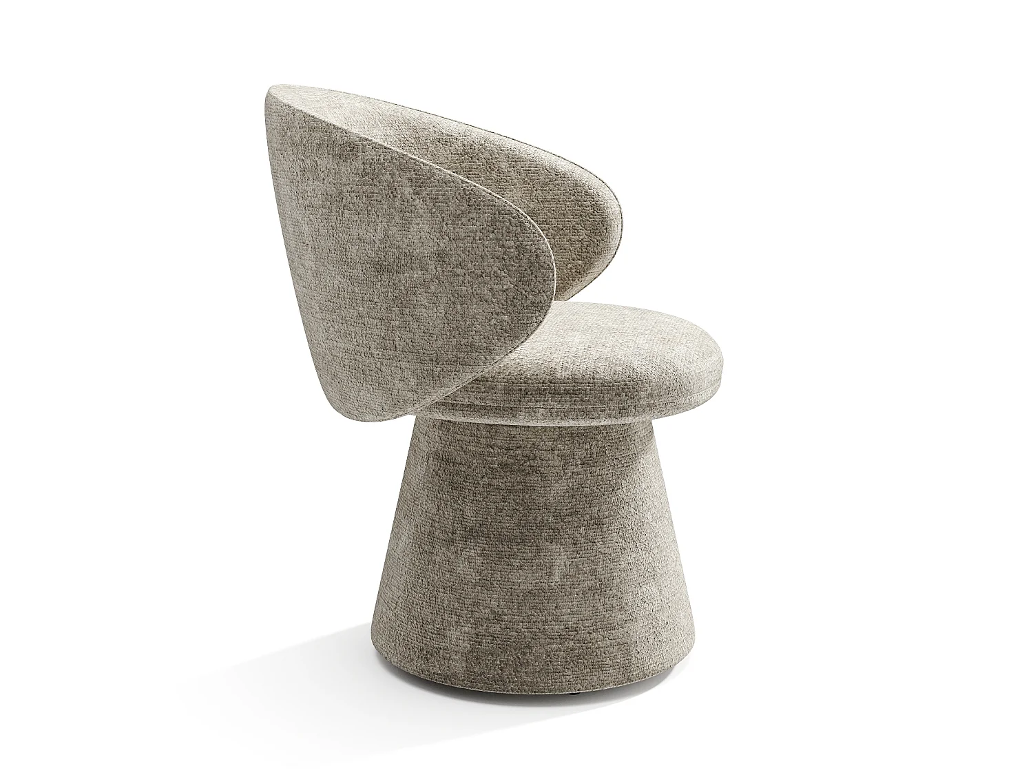 Fauteuil rotatif 180° FLARE en velours texturé taupe