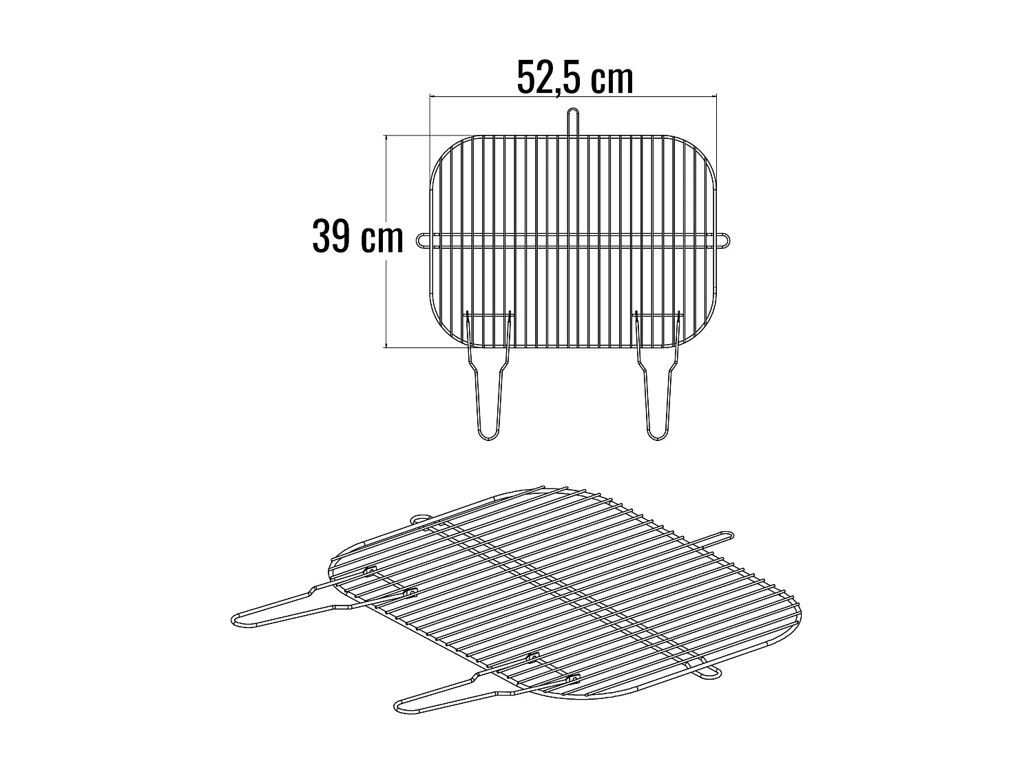 Einfaches Gitter aus verchromtem Stahl - 52,5 x 39 cm