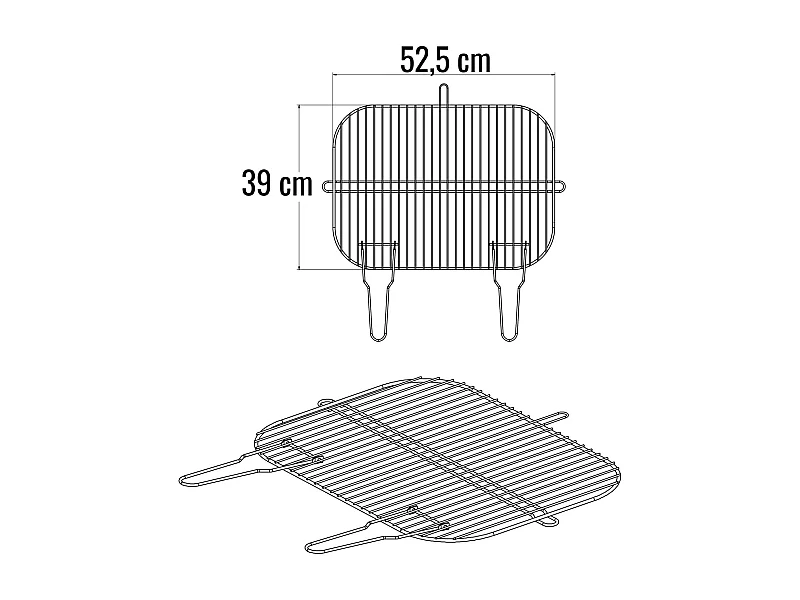 Einfaches Gitter aus verchromtem Stahl - 52,5 x 39 cm