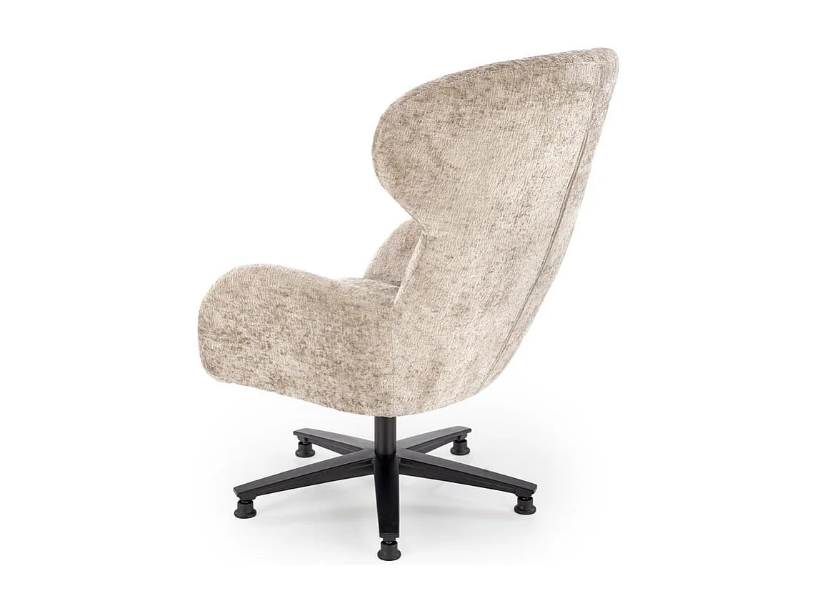 Fauteuil pivotant tissu beige, dossier haut confort Covy