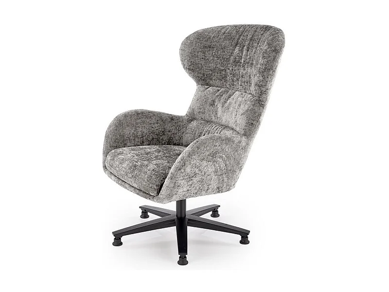 Fauteuil pivotant confort tissu gris, dossier haut Covy