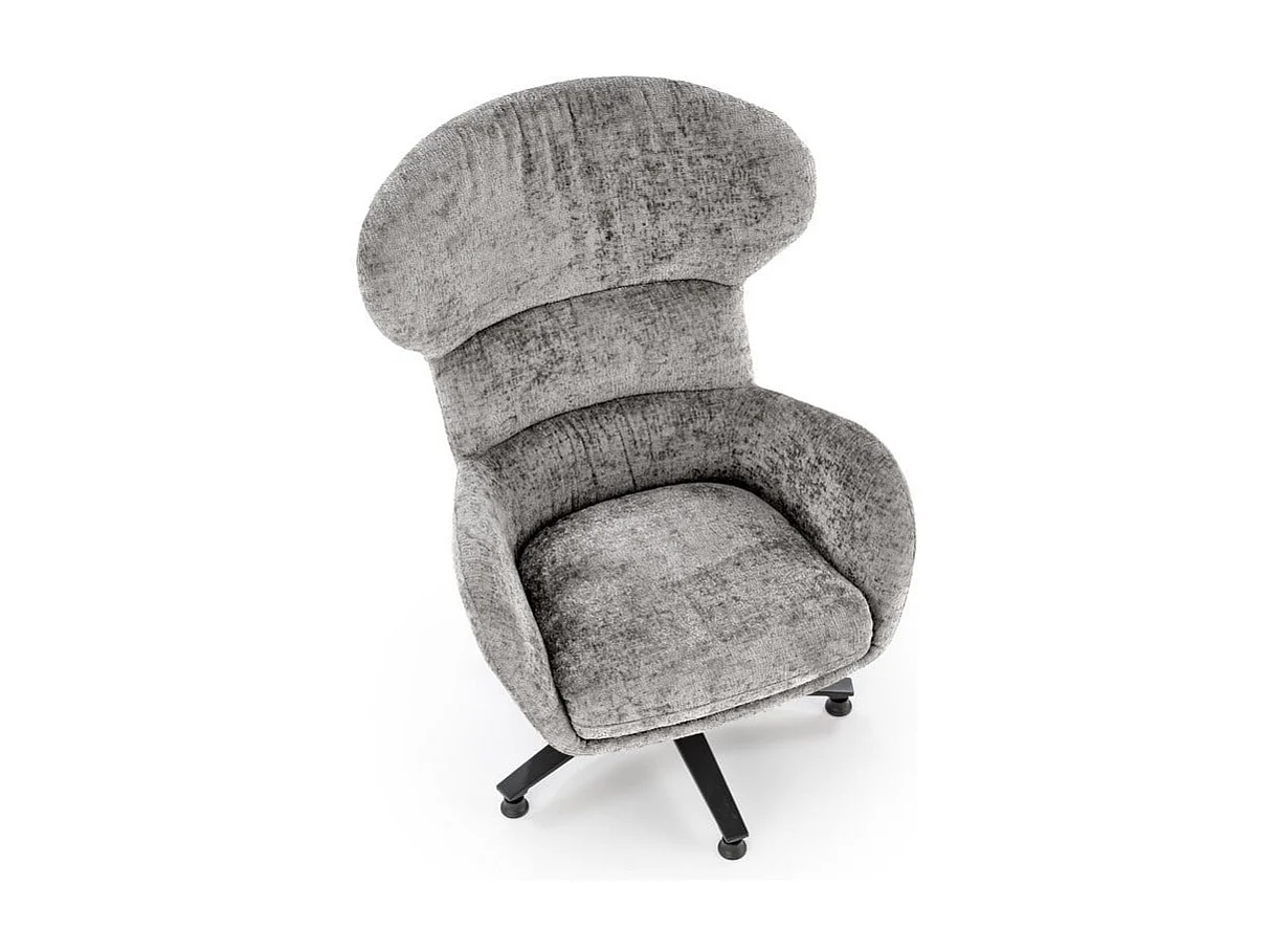 Fauteuil pivotant confort tissu gris, dossier haut Covy