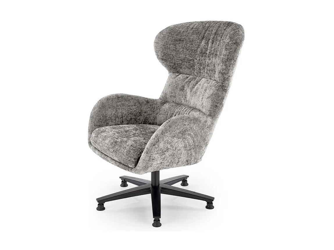 Fauteuil pivotant confort tissu gris, dossier haut Covy