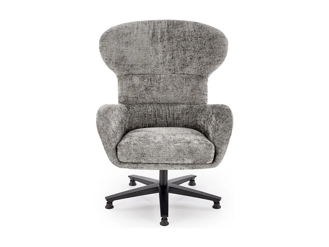 Fauteuil pivotant confort tissu gris, dossier haut Covy