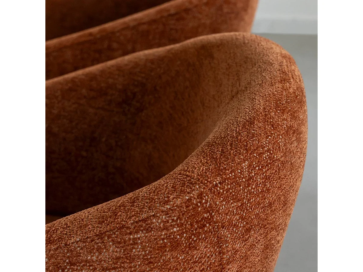 Chaise en tissu terracotta et pieds en métal Sandy