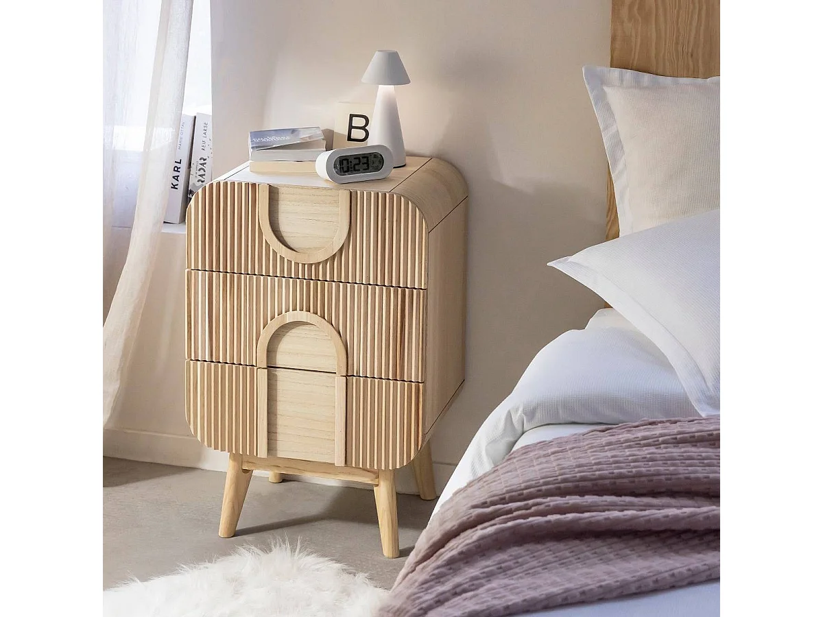 Table de chevet en bois de paulownia Nilo