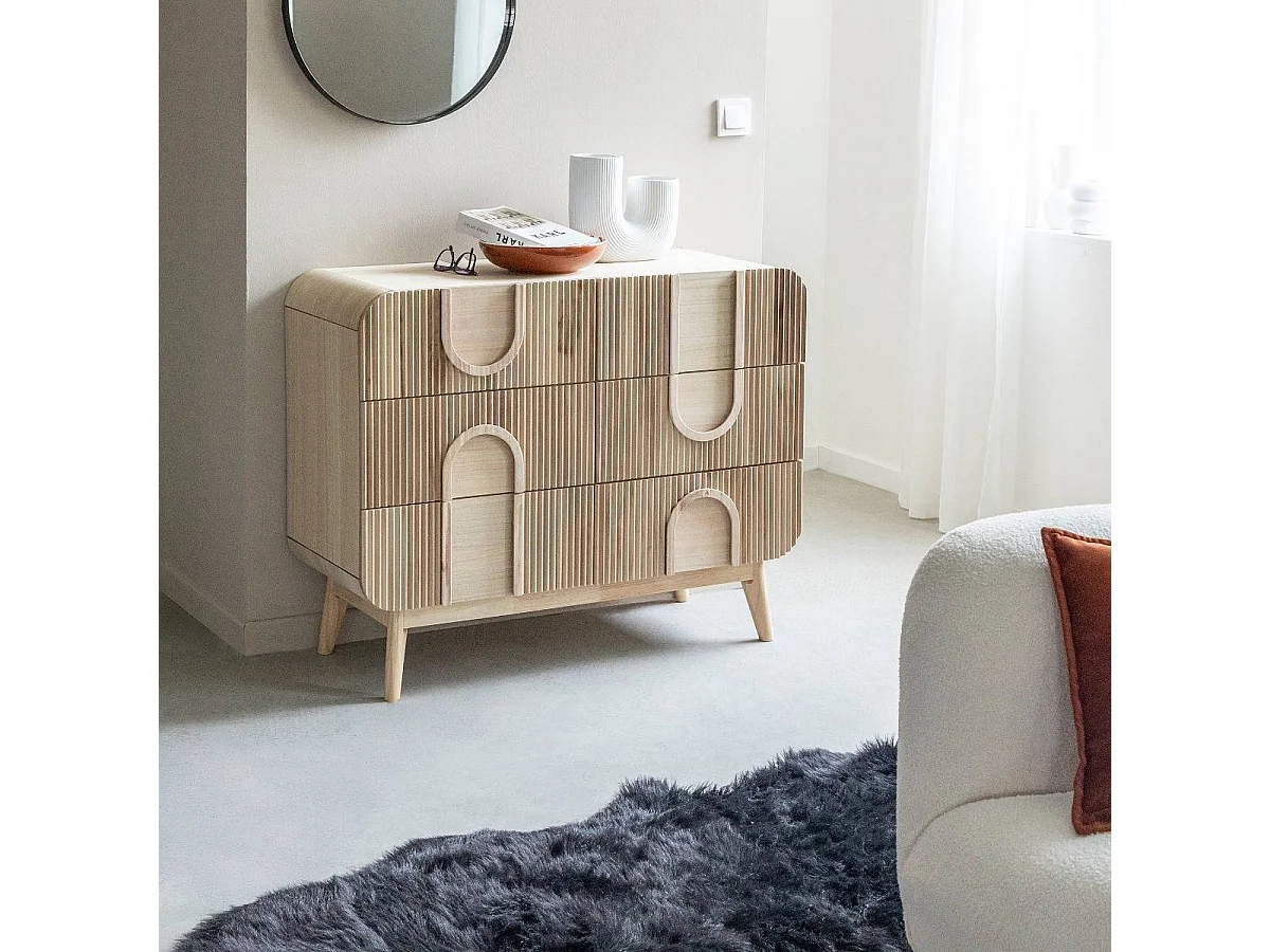 Commode en bois de paulownia Nilo