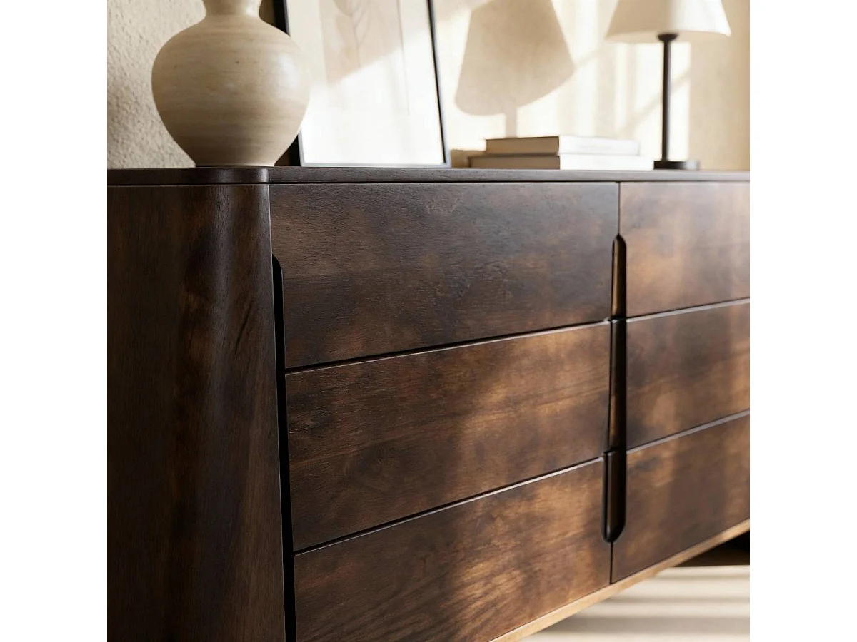 Commode en bois de manguier foncé Liriel