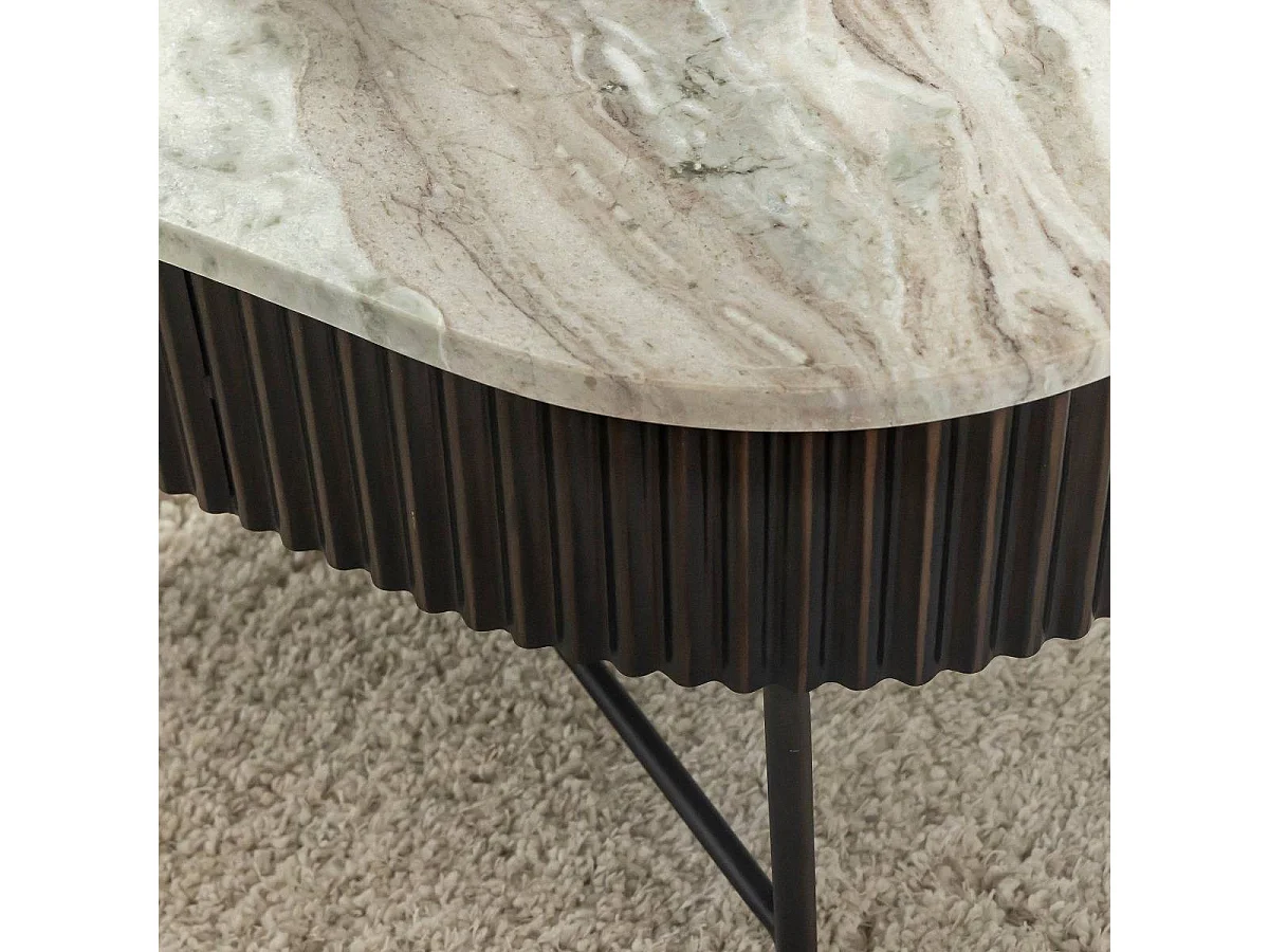 Table basse en métal et marbre Orlando