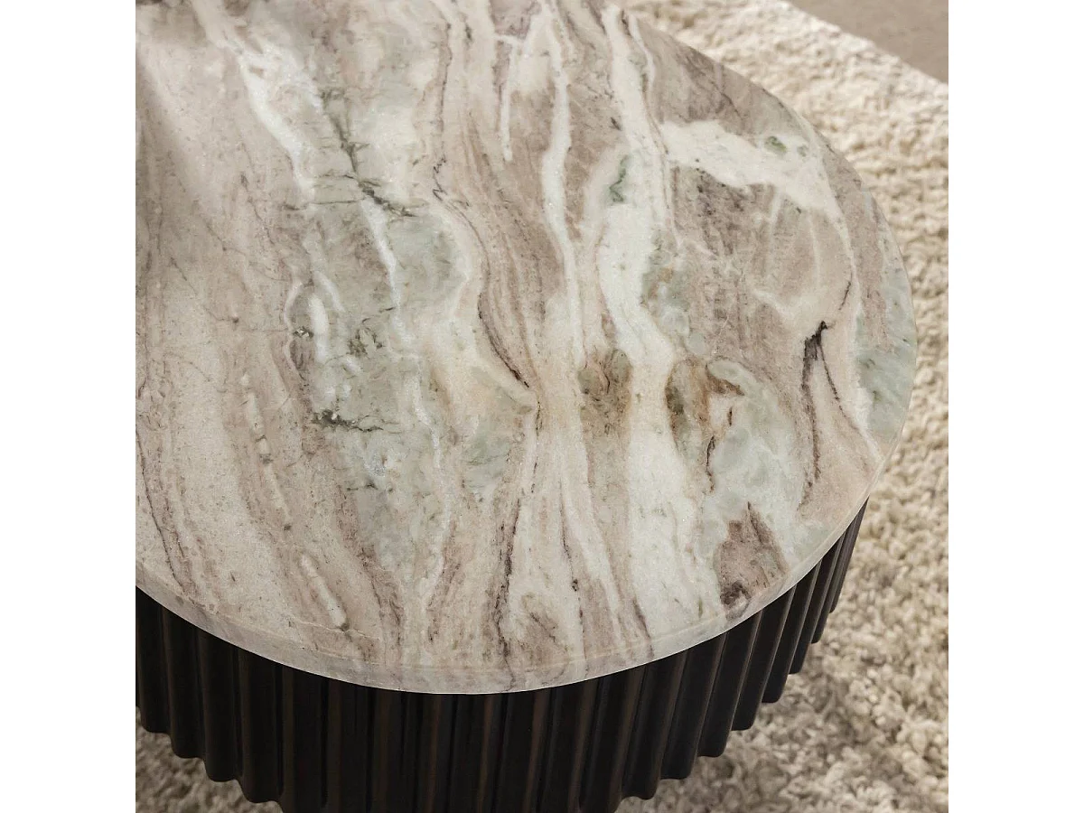 Table basse en métal et marbre Orlando