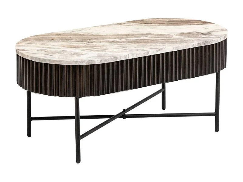 Table basse en métal et marbre Alfred