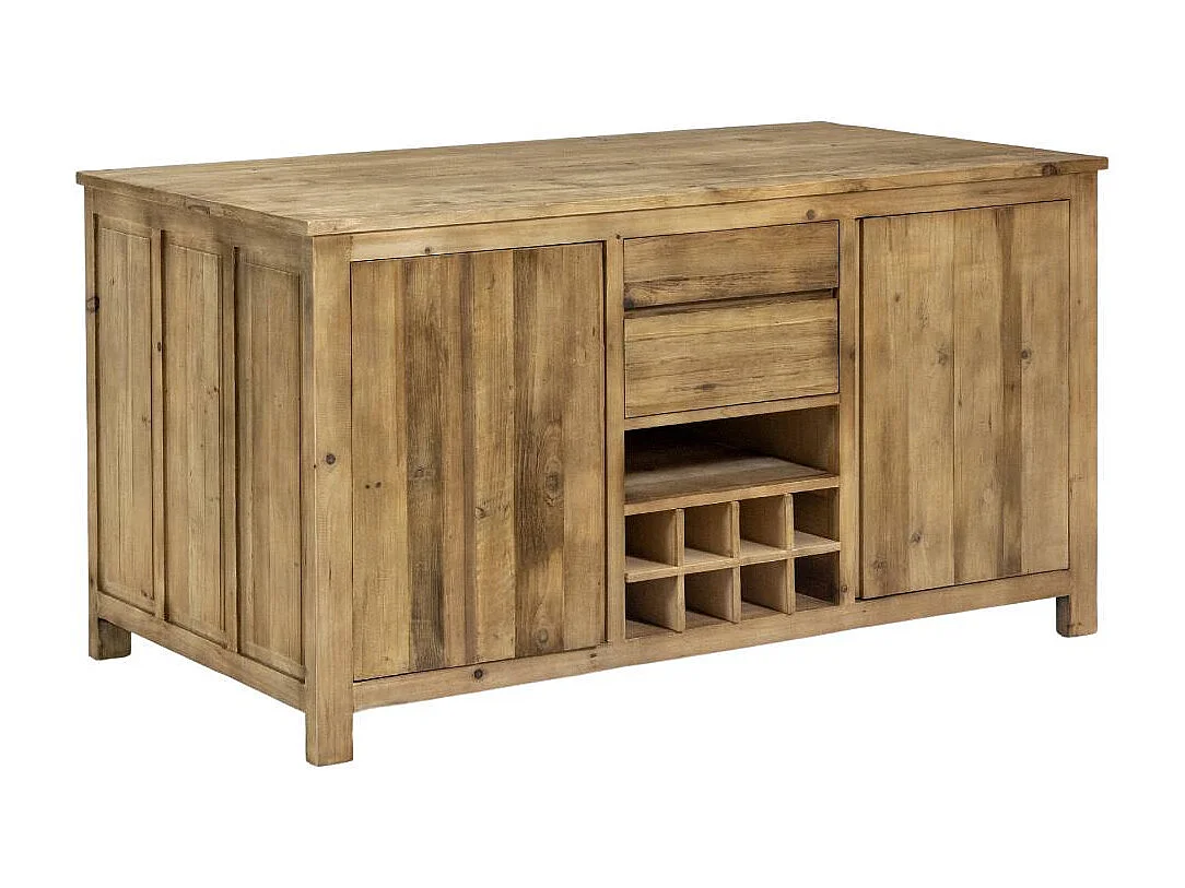 Ilot central en bois recyclé Garance