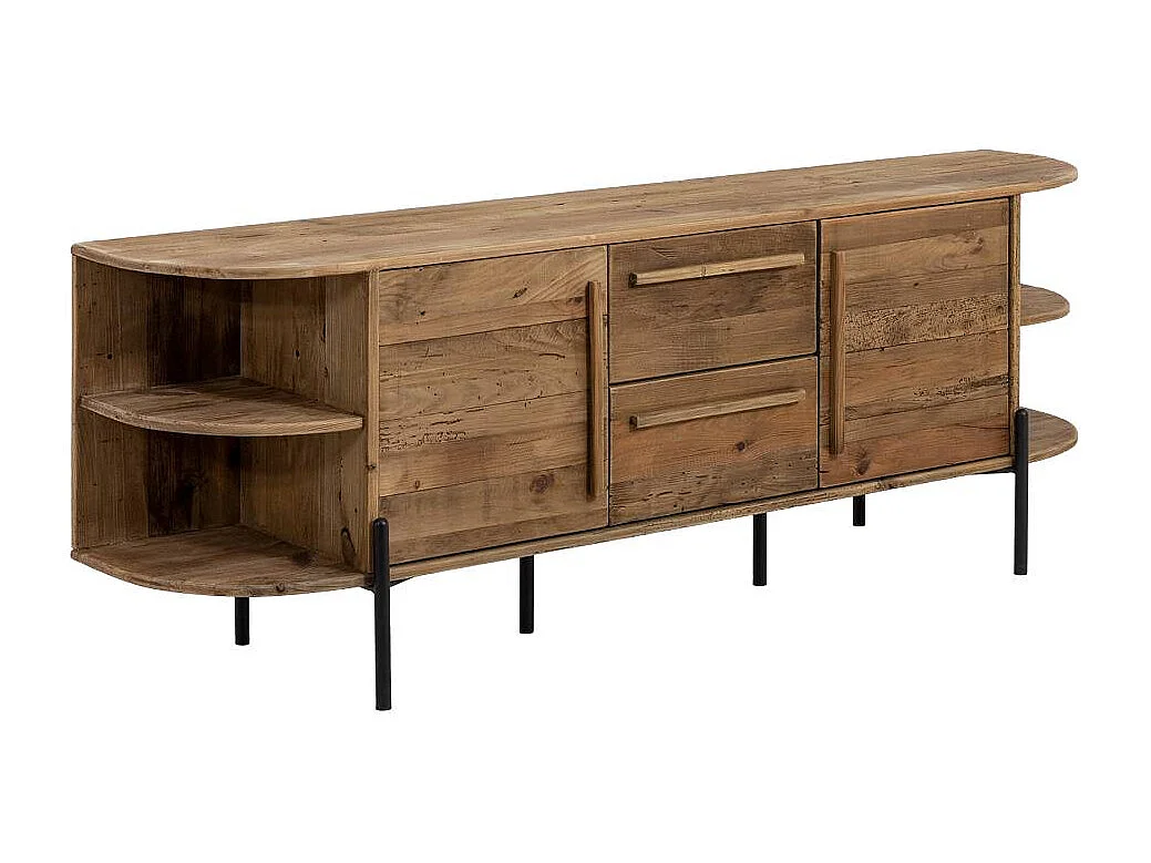 Meuble TV arrondi en bois recyclé Blaise