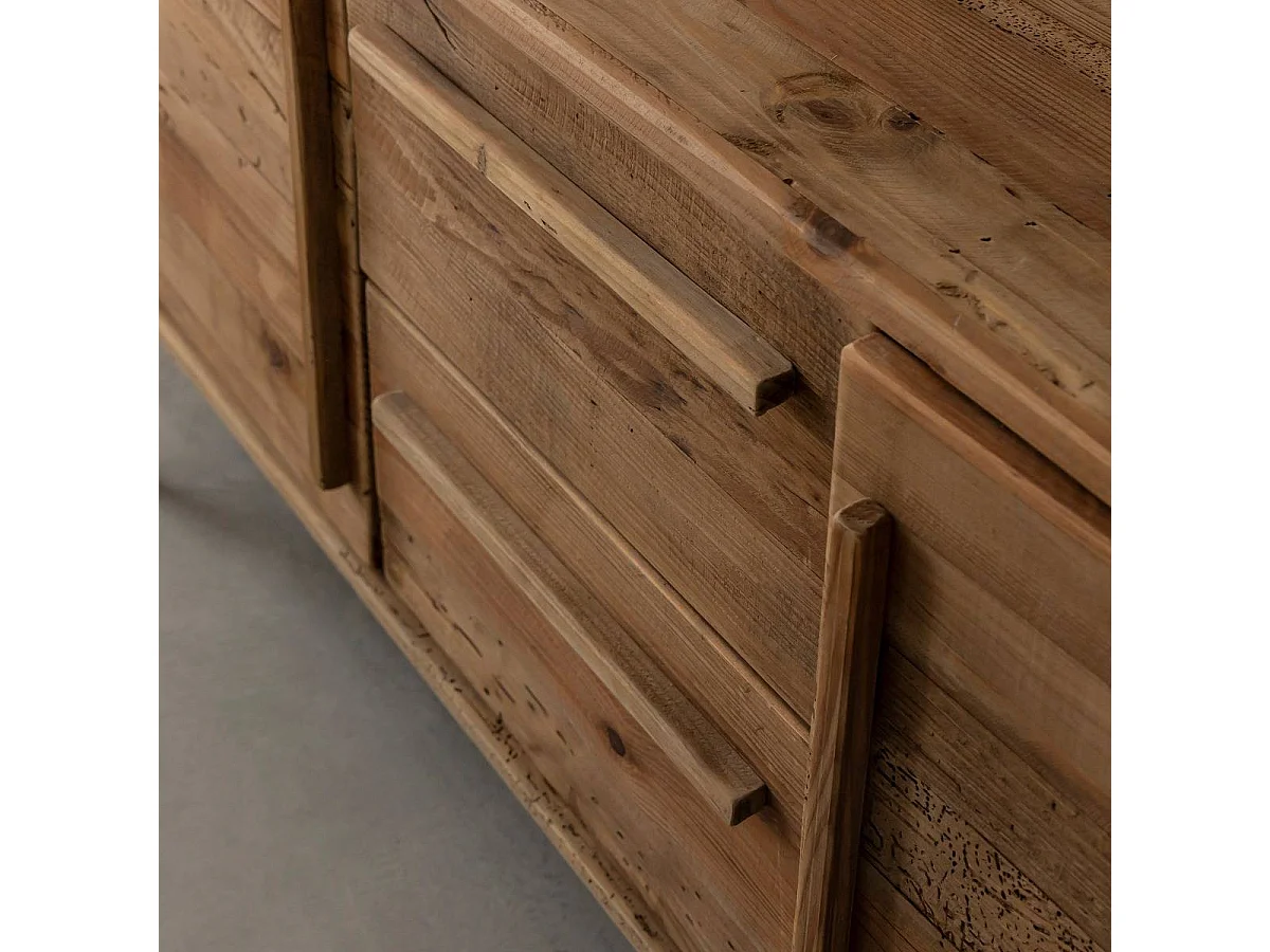 Meuble TV arrondi en bois recyclé Blaise