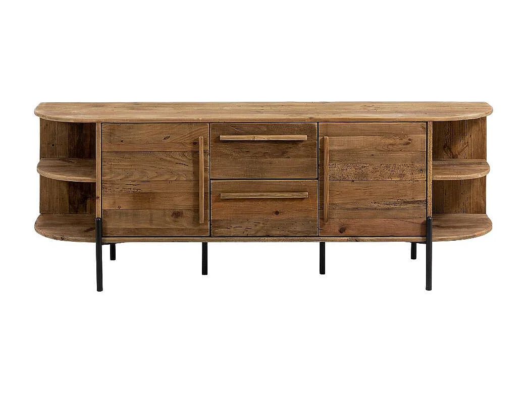 Meuble TV arrondi en bois recyclé Blaise