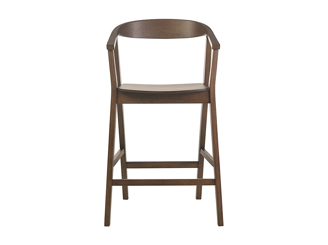 Skandinavische Barhocker aus dunklem Holz (2er Set) BAHIA