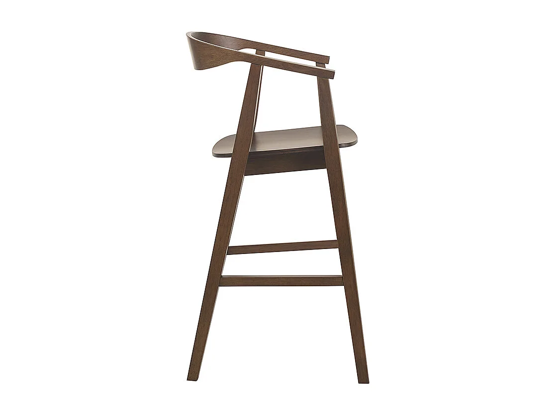 Skandinavische Barhocker aus dunklem Holz (2er Set) BAHIA