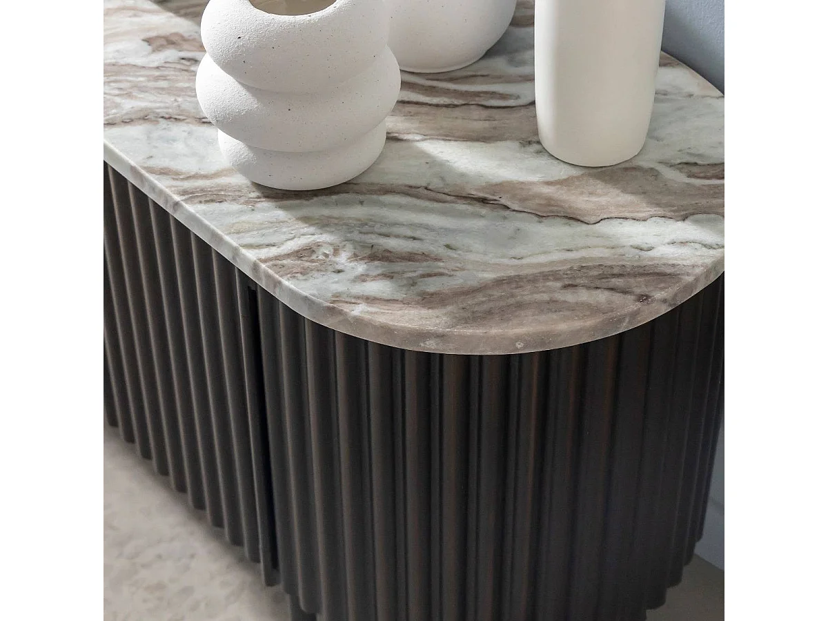 Meuble TV en métal et marbre Orlando