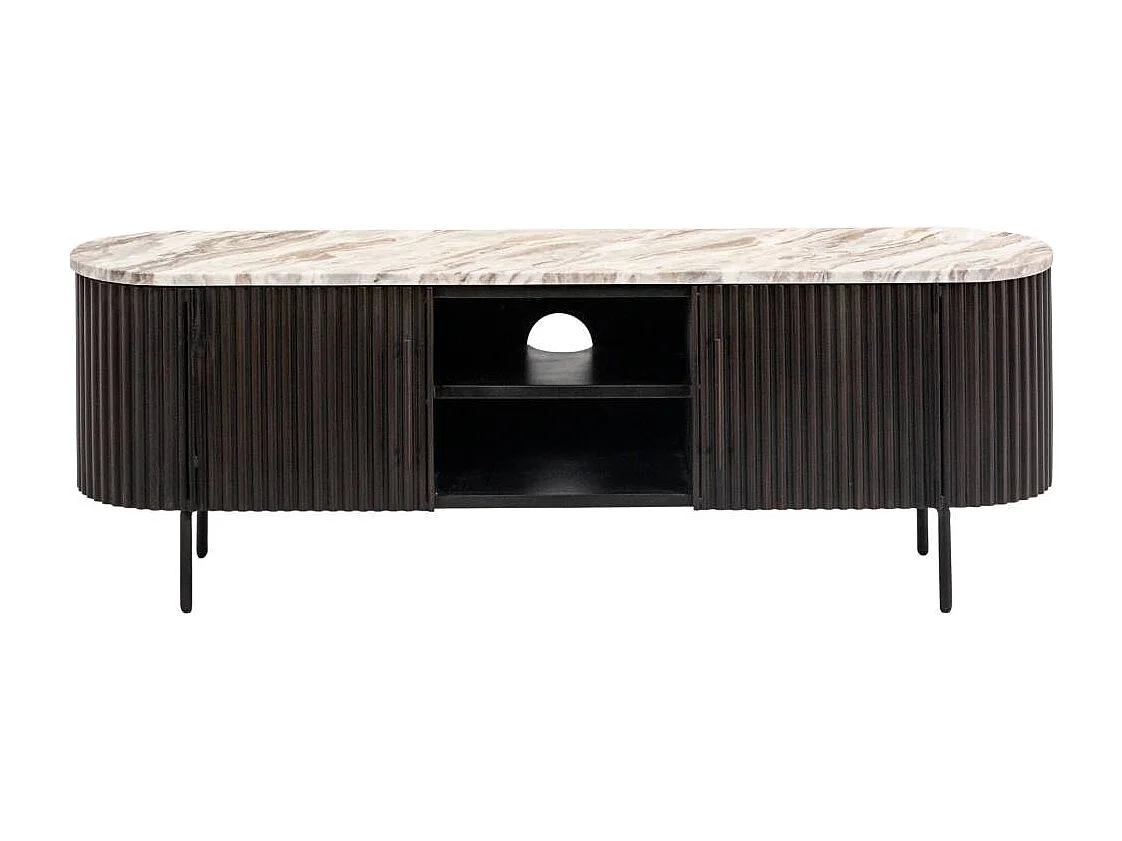 Meuble TV en métal et marbre Orlando