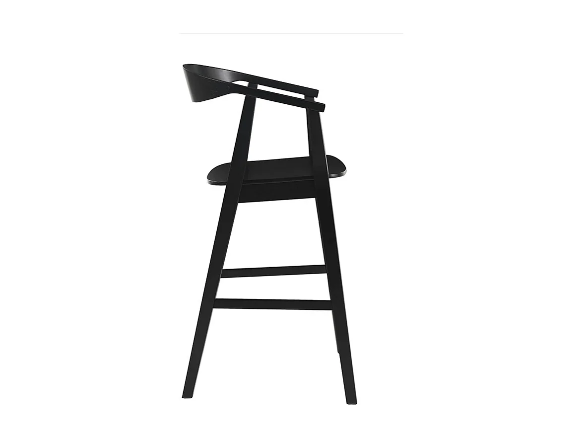 Taburetes de bar escandinavos en madera negra (lote de 2) BAHIA