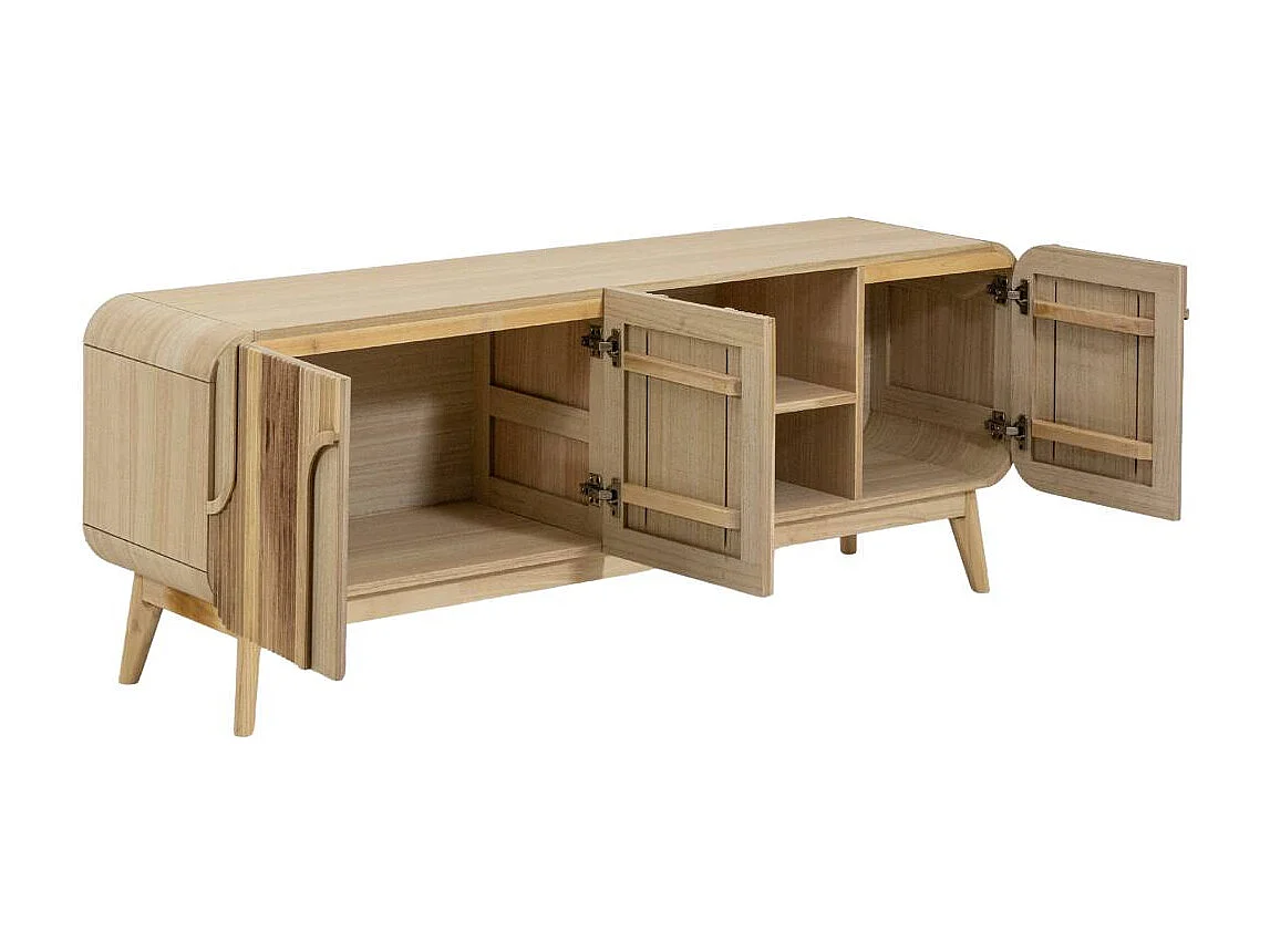 Meuble TV en bois de paulownia Nilo