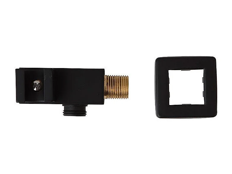 Support Pour Pommeau De Douche Avec Prise D'eau Carrée En Noir Mat