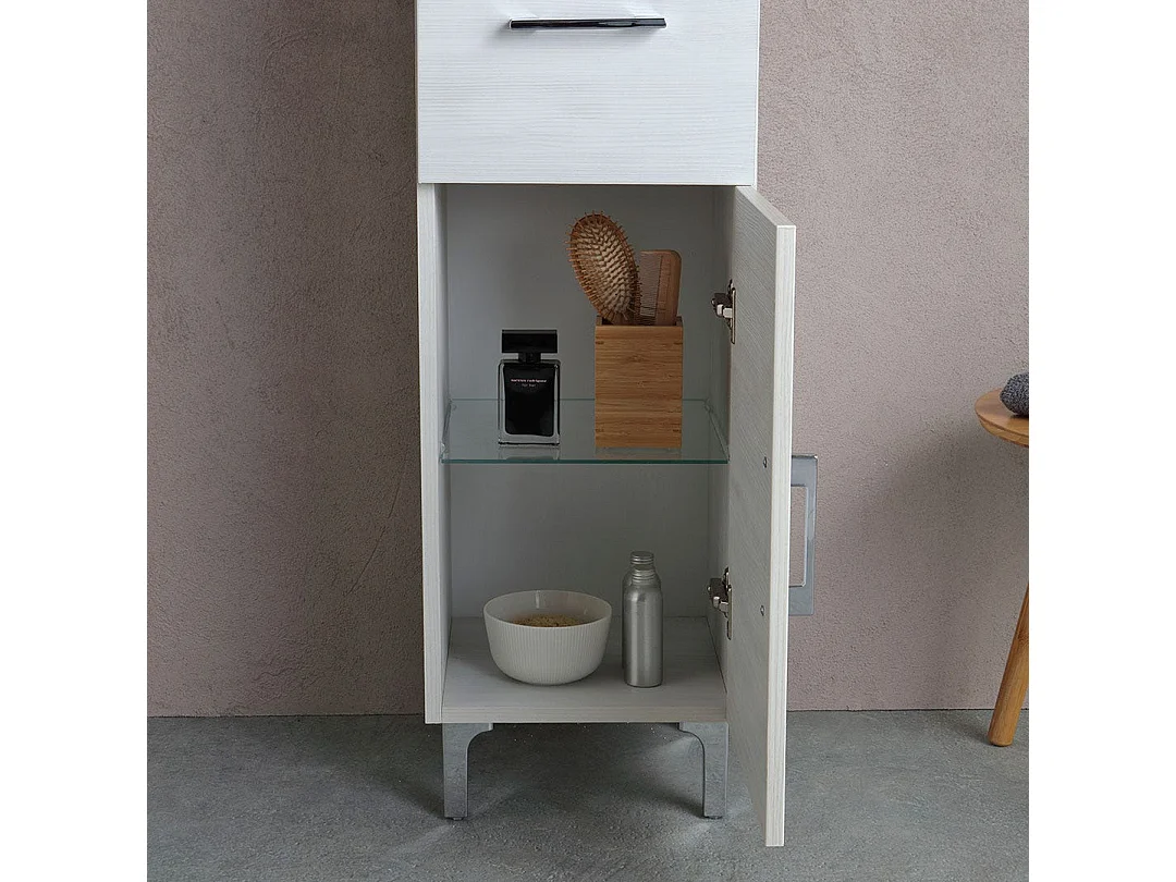 Colonne De Salle De Bains Sur Pied H 190Cm Chêne Blanc | Rimini