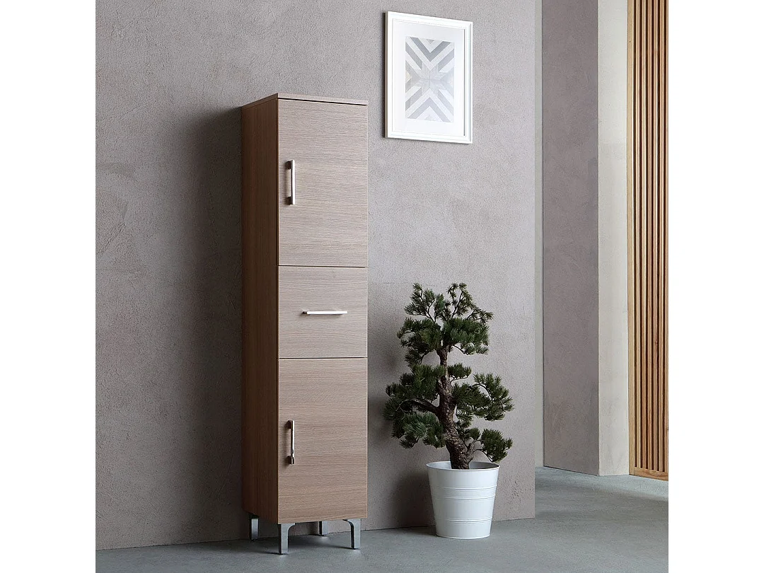 Colonne De Salle De Bain 150Cm Avec Pieds 2 Portes Et Tiroir | Rimini