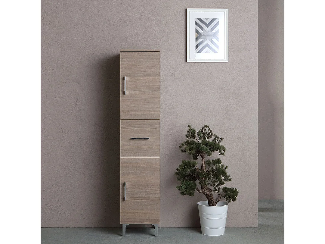 Colonne De Salle De Bain 150Cm Avec Pieds 2 Portes Et Tiroir | Rimini