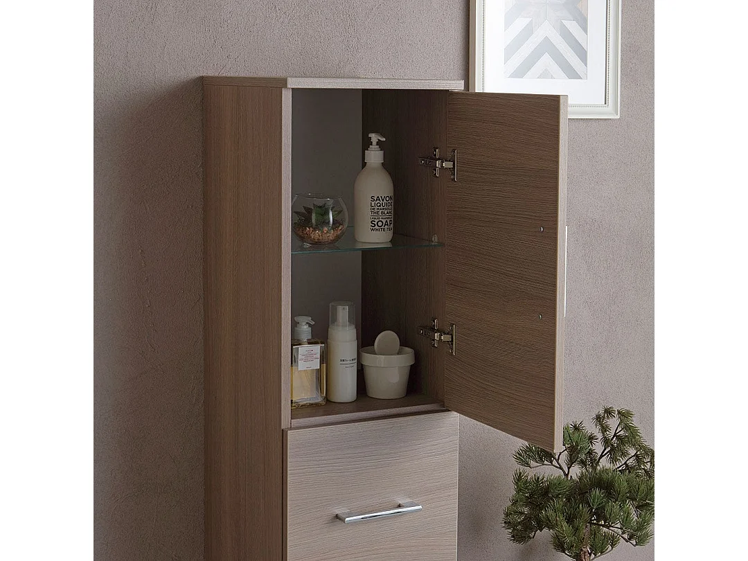 Colonne De Salle De Bain 150Cm Avec Pieds 2 Portes Et Tiroir | Rimini