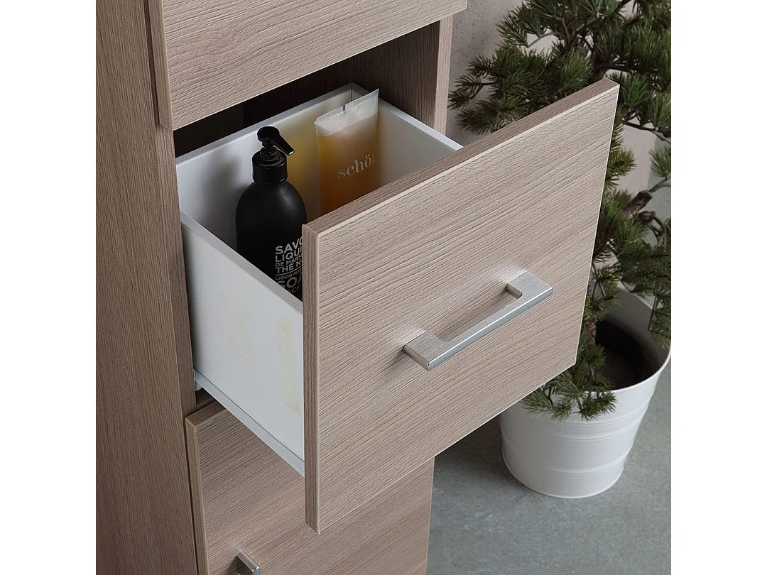 Colonne De Salle De Bain 150Cm Avec Pieds 2 Portes Et Tiroir | Rimini