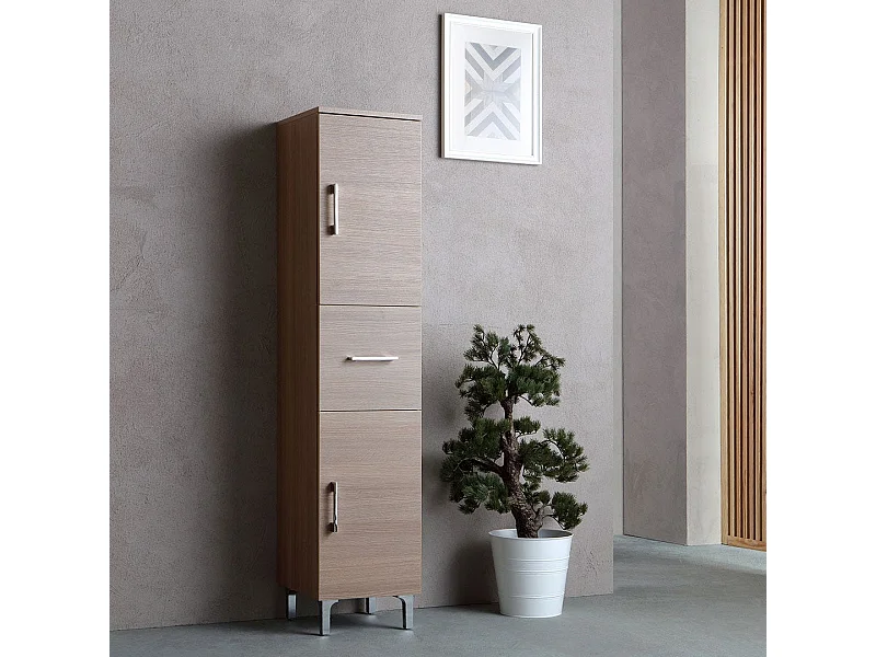 Colonne De Salle De Bain 150Cm Avec Pieds 2 Portes Et Tiroir | Rimini