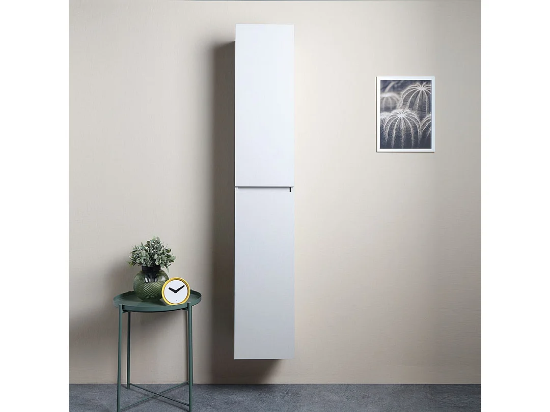 Colonne De Salle De Bains Suspendue 30X170 Blanc Bois | Barcellona