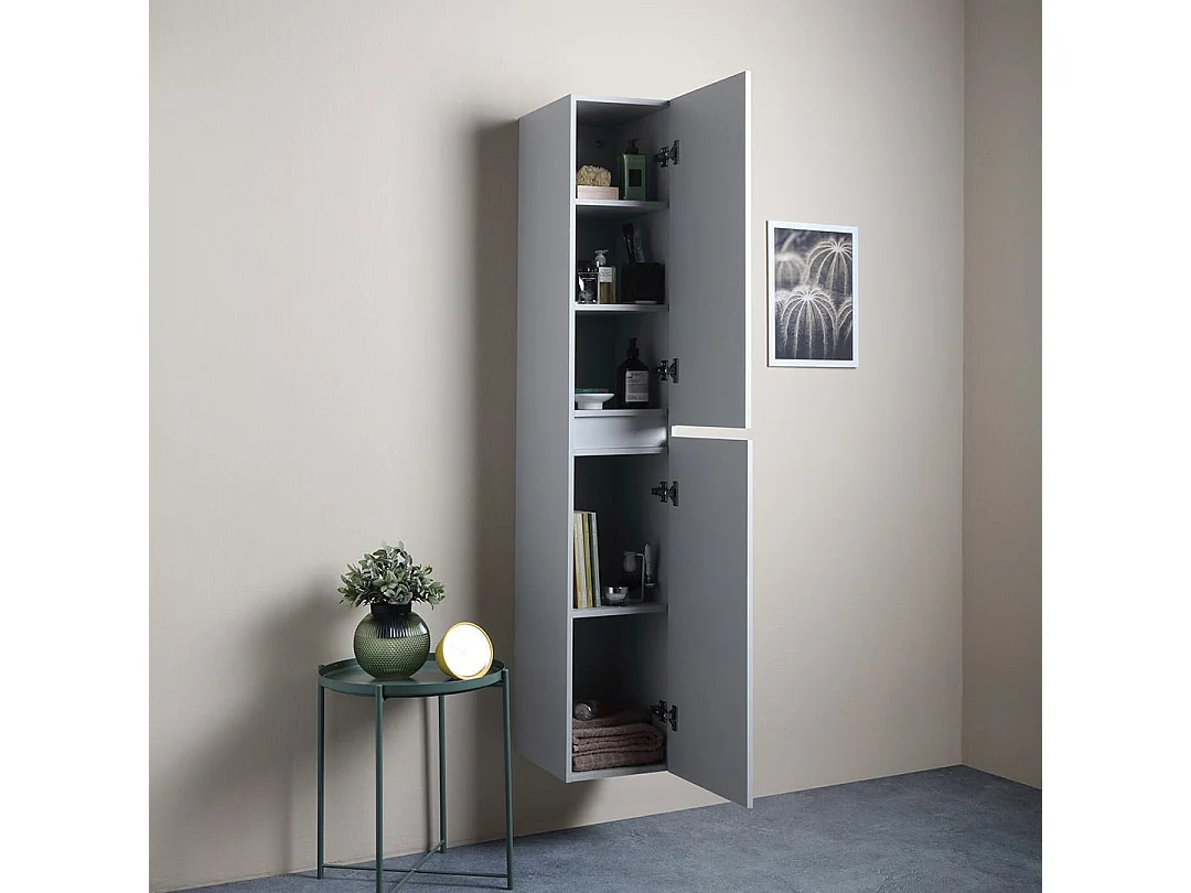 Colonne De Salle De Bains Suspendue 30X170 Blanc Bois | Barcellona