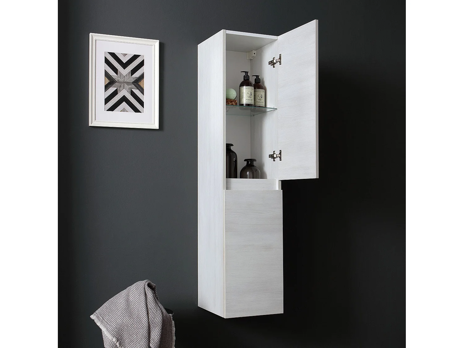 Colonne Suspendue Pour Meubles De Salle De Bains Avec Portes Finition Promenade | Berlin