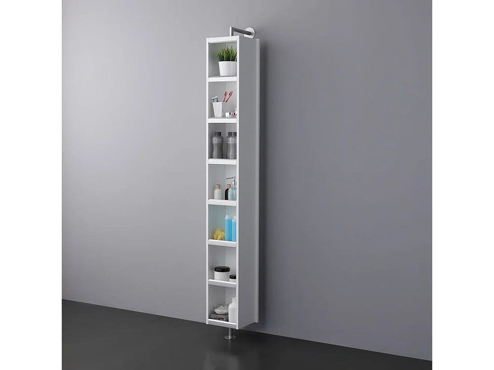 Colonne Tournante Pour Salle De Bains Avec Tablettes Et Miroir