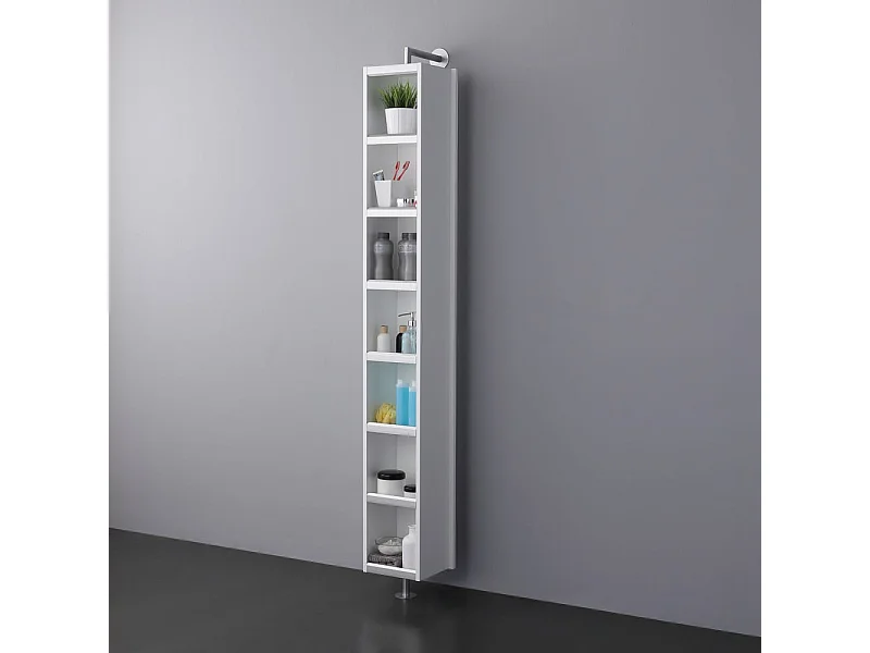 Colonne Tournante Pour Salle De Bains Avec Tablettes Et Miroir