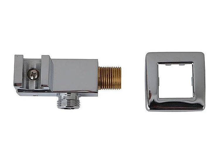 Prise D'eau Carrée Avec Support Pour Douche Chromée