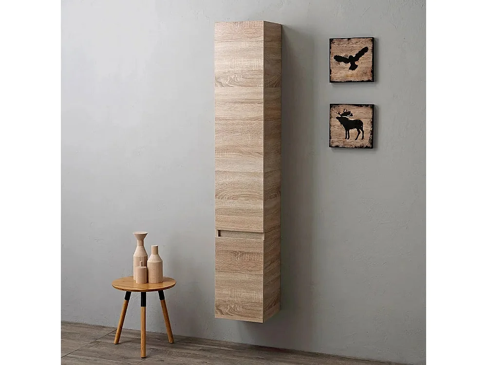 Colonne De Bain Suspendue Avec 2 Portes En Chêne Naturel