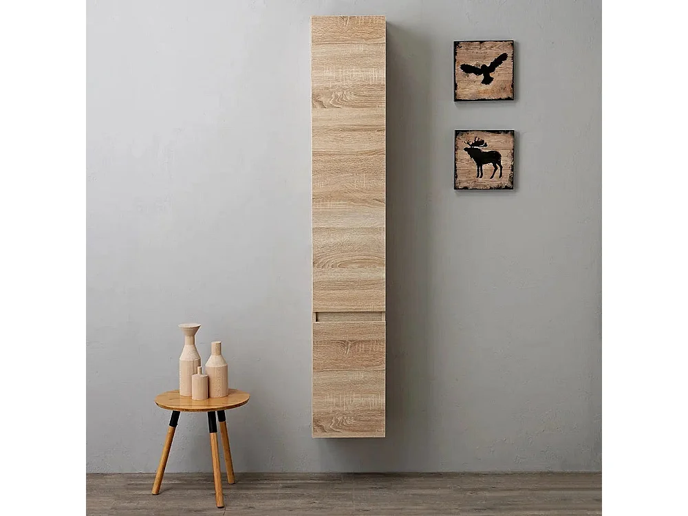 Colonne De Bain Suspendue Avec 2 Portes En Chêne Naturel