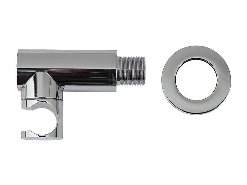 Prise D'eau Avec Support Rond En Laiton Chromé Pour Pommeau De Douche